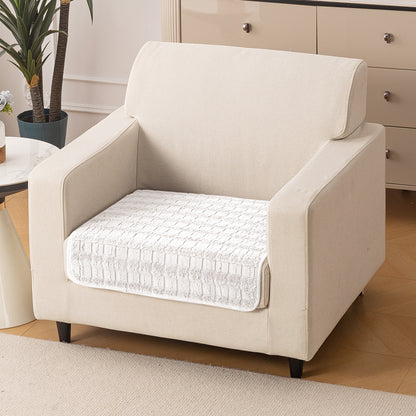 'Plush Haven' Premium Anti Slip Sofa Cover Mat, White