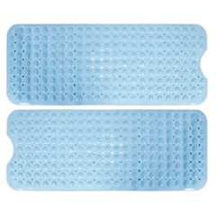 PVC Shower Mat Anti-Slip with Massage Acupressure Points, 40x100 cm, Blue