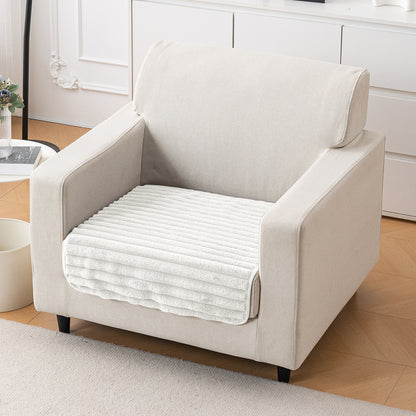 Faux Rabbit Fur Plush Anti-Slip Sofa Mat |Snuggle Fur Pearl White