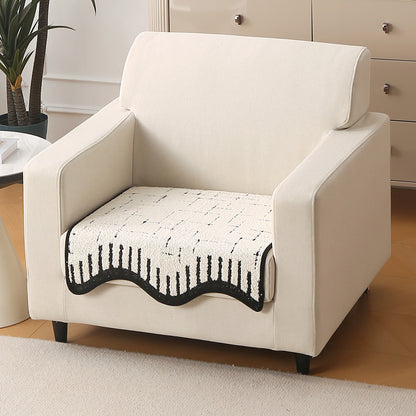 Premium Supple Soft Wavy Sofa Cover Mat, Off White