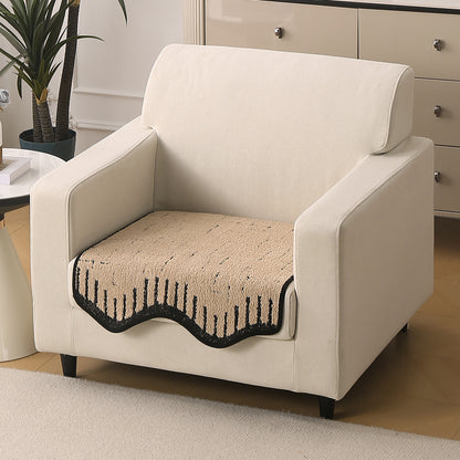 Premium Supple Soft Wavy Sofa Cover Mat, Brown