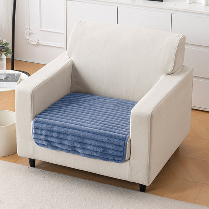 Faux Rabbit Fur Plush Anti-Slip Sofa Mat |Snuggle Fur Denim Blue