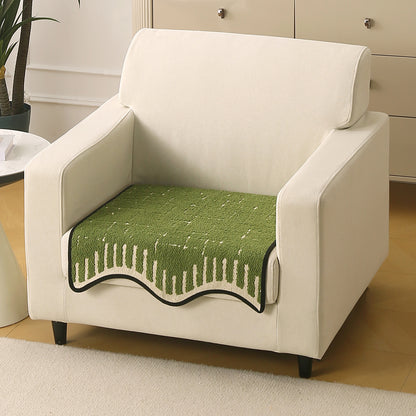 Premium Supple Soft Wavy Sofa Cover Mat, Green