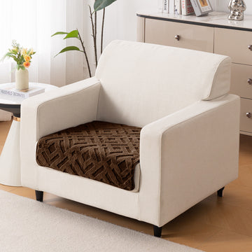 Velvet Maze Sofa Cover Mat, Dark Brown