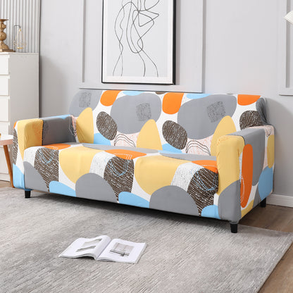 Multicolor Pebbles Print elastic 3 seater sofa cover​s