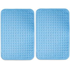 PVC Shower Mat Anti-Slip with Massage Acupressure Points, 58x88 cm, Blue