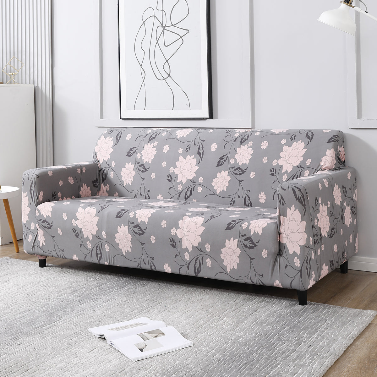 Grey Dahila stretchable 3 seater sofa cover​s