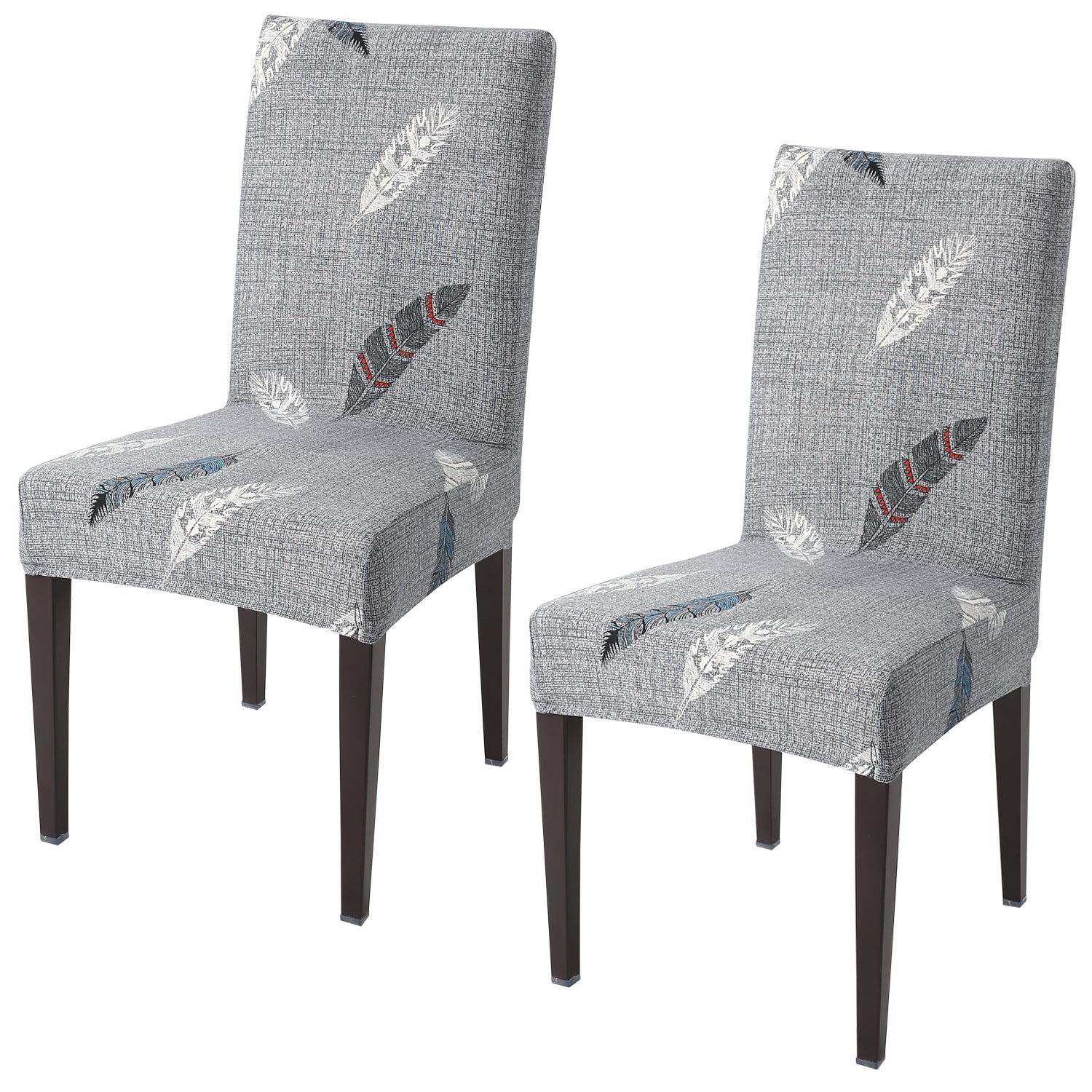 Elastic Stretchable Dining Chair Cover, Grey Feather