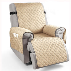 Waterproof Quilted Recliner Sofa Mat for One Seater Recliner Sofa, Sand Brown