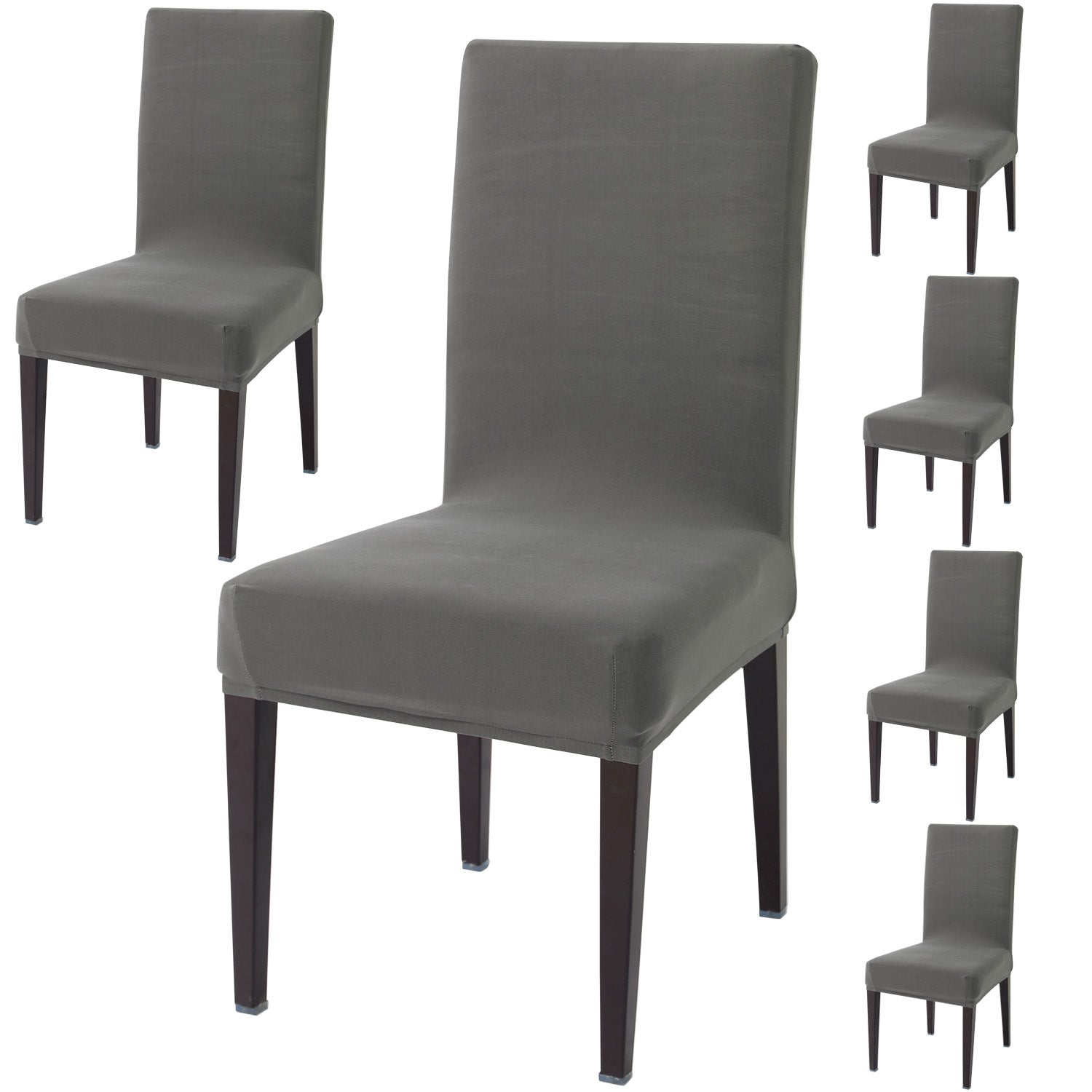 Elastic Stretchable Dining Chair Cover, Light Grey