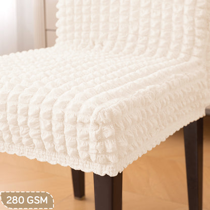 Aria Nova Bubble 280 GSM Dining Chair Cover Set of 1/2/4/6, Light Cream