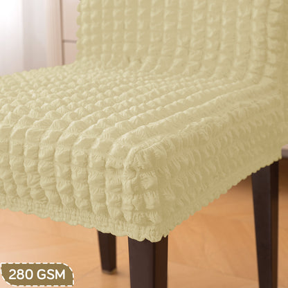 Aria Nova Bubble 280 GSM Dining Chair Cover Set of 1/2/4/6, Beige