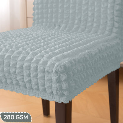 Aria Nova Bubble 280 GSM Dining Chair Cover Set of 1/2/4/6, Light Grey