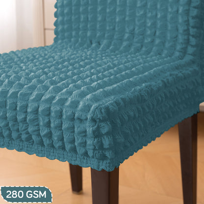 Aria Nova Bubble 280 GSM Dining Chair Cover Set of 1/2/4/6, Tropical Teal