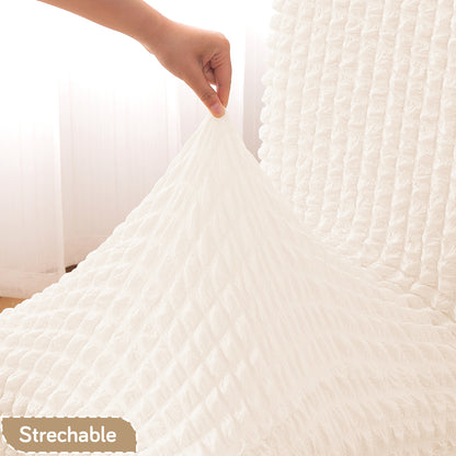 Aria Nova Bubble 280 GSM Dining Chair Cover Set of 1/2/4/6, Light Cream