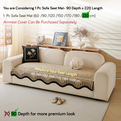 Premium Supple Soft Wavy Sofa Cover Mat, Brown