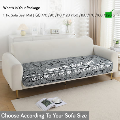HOKIPO Water Repellent + Waterproof Quilted Sofa Mats, Intense Grey Abstract Floral