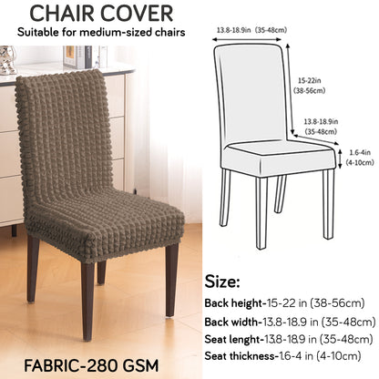 Aria Nova Bubble 280 GSM Dining Chair Cover Set of 1/2/4/6, Mocha Brown