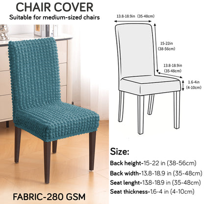 Aria Nova Bubble 280 GSM Dining Chair Cover Set of 1/2/4/6, Tropical Teal