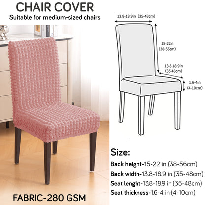 Aria Nova Bubble 280 GSM Dining Chair Cover Set of 1/2/4/6, Tea Rose Pink