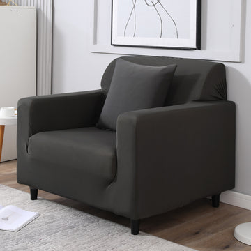 Dark Grey non slip elastic 1 seater sofa cover