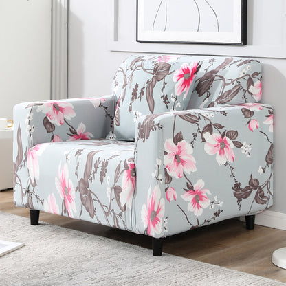 Bluish Grey  Printed stretchable single sofa cover​