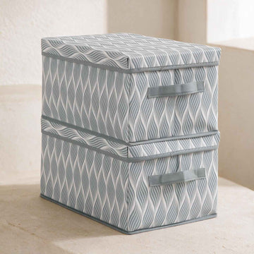 Sturdy, Stackable and Moisture Resistant Non-Woven Cloth Organiser for Storage, Grey