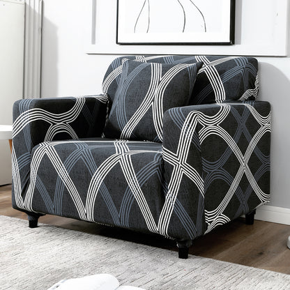Elastic Stretchable Printed Sofa Cover, Shadow Grey