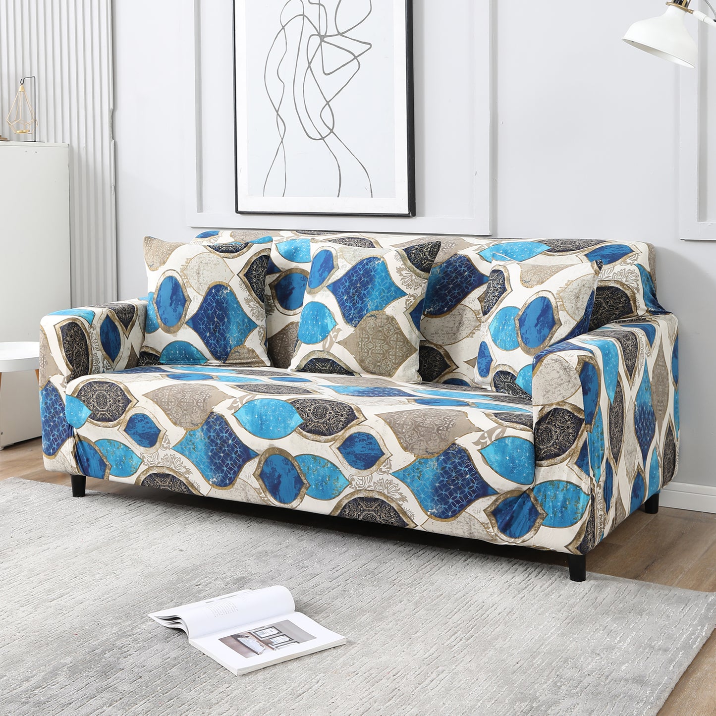 Egyptian Art stretchable 3 seater sofa cover​s