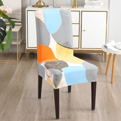 Elastic Stretchable Dining Chair Cover, Multicolor Pebbles