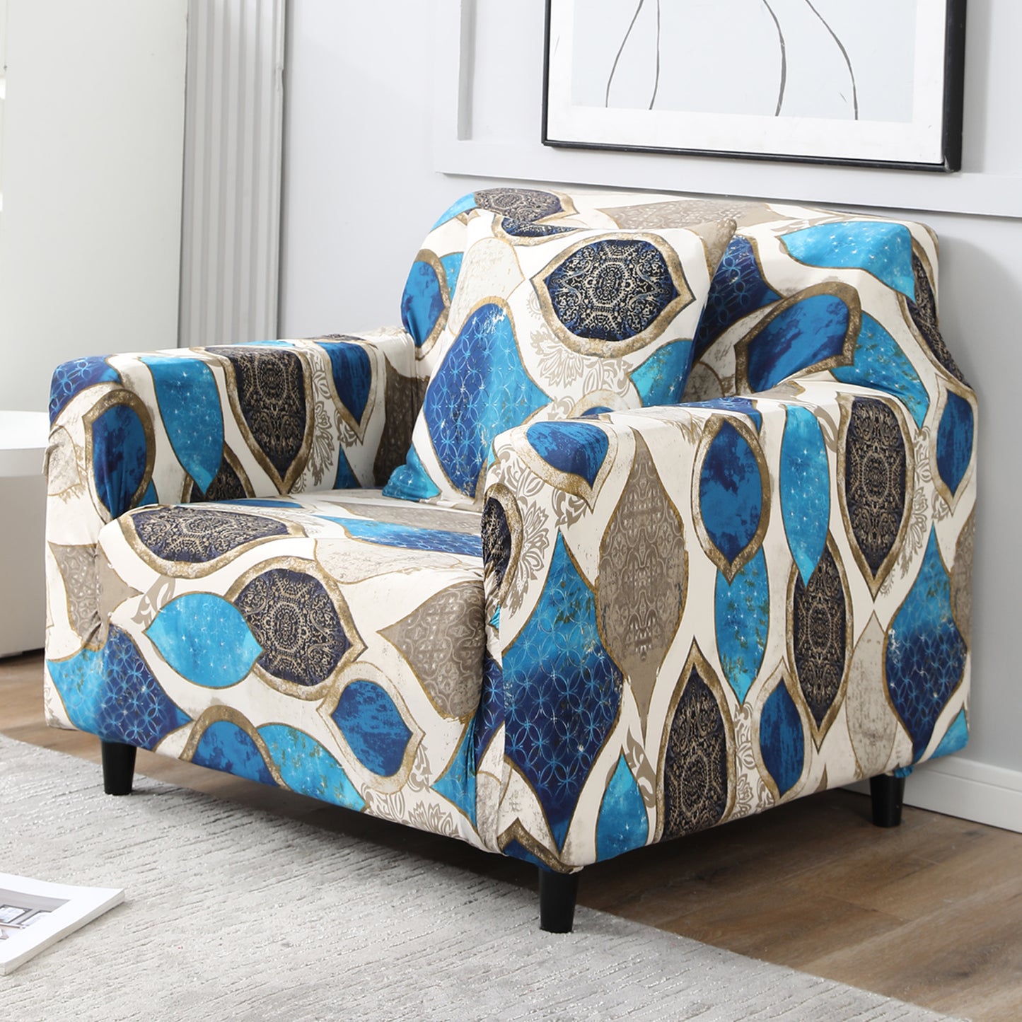 Egyptian Art Print stretchable single sofa cover​