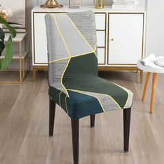 Elastic Stretchable Dining Chair Cover, Seaweed Geometric Abstract