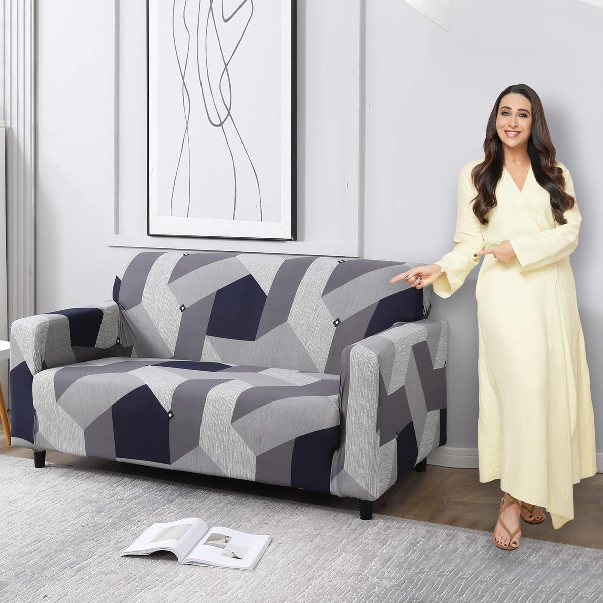 Grey 2 seater sofa cover