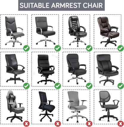 140gsm Printed Armrest Covers for Office Chair (Zipper Style), 1 Pair, Intense Grey Abstract Floral
