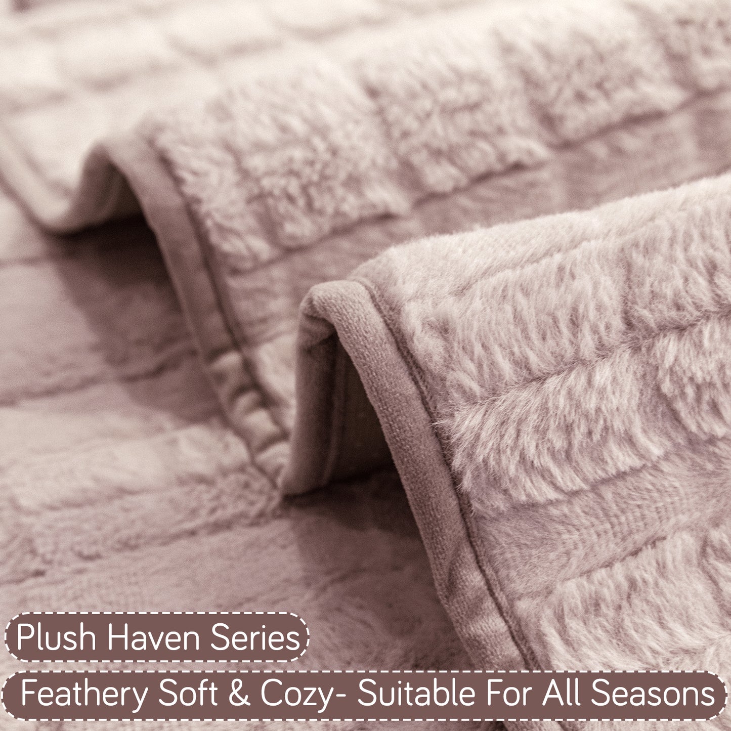 'Plush Haven' Premium Anti Slip Sofa Cover Mat, Beige