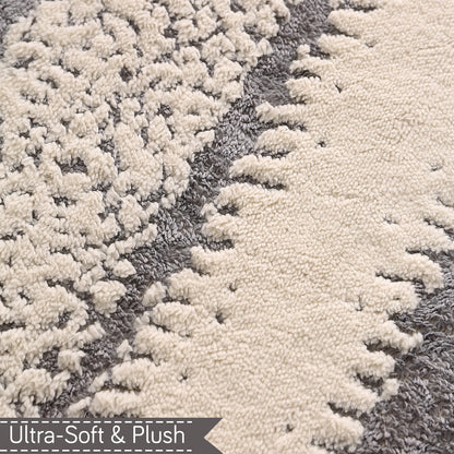 Luxury Wavy Plush Anti-Slip Sofa Cover Mats - Pewter Grey