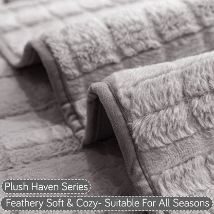'Plush Haven' Premium Anti Slip Sofa Cover Mat, Light Grey