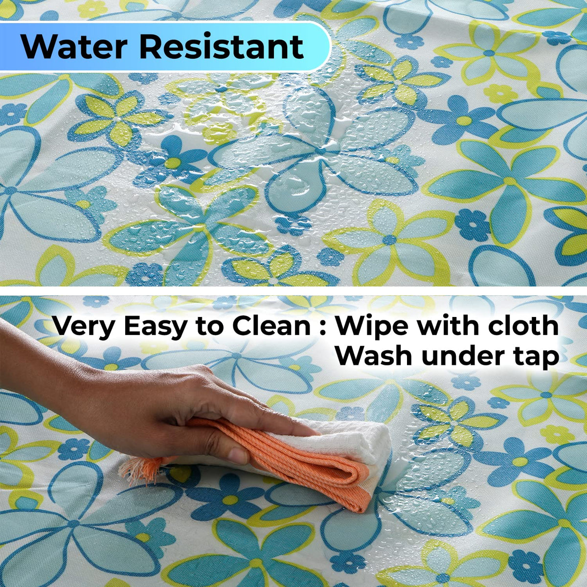 Foldable Waterproof and Sandproof Picnic Mat Blanket, Floral Blue