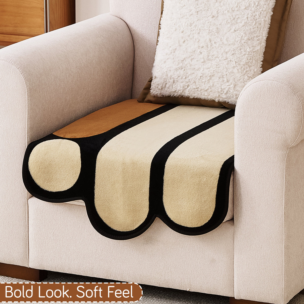 Moderna Curves All Season Sofa Cover Mat, Oyster Beige