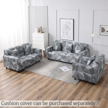 Grey Geometric Abstract Print  elastic sofa cover sets for 1,2,3,4,5 & 7 seater sofas

