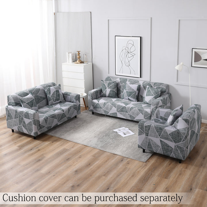 Grey Geometric Abstract Print  elastic sofa cover sets for 1,2,3,4,5 & 7 seater sofas

