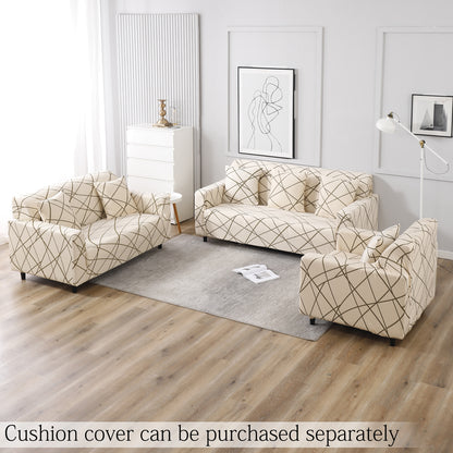 Features of Beige Abstarct Lines Colour elastic sofa cover sets