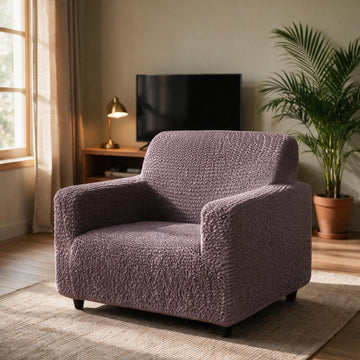Italian Belissia Luxe Series' Super Stretchable Microfiber 1/2/3 Seater Sofa Cover, Plum Brown