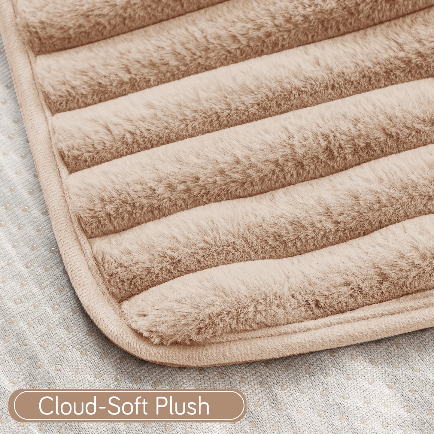 Faux Rabbit Fur Plush Anti-Slip Sofa Mat |Snuggle Fur Sand Brown