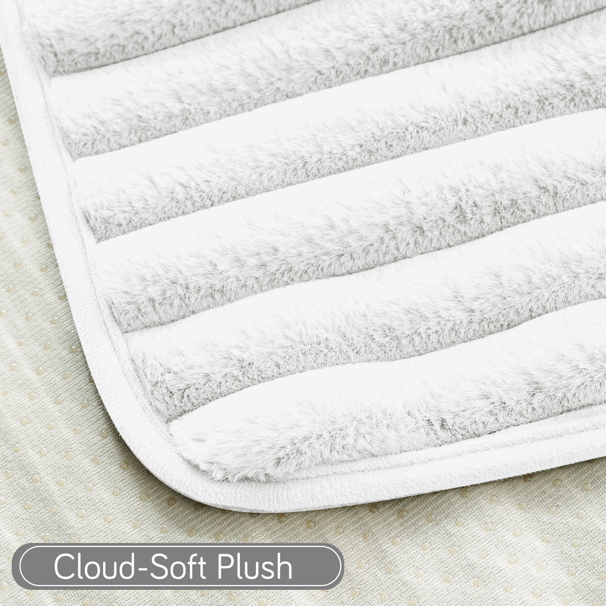 Faux Rabbit Fur Plush Anti-Slip Sofa Mat |Snuggle Fur Pearl White
