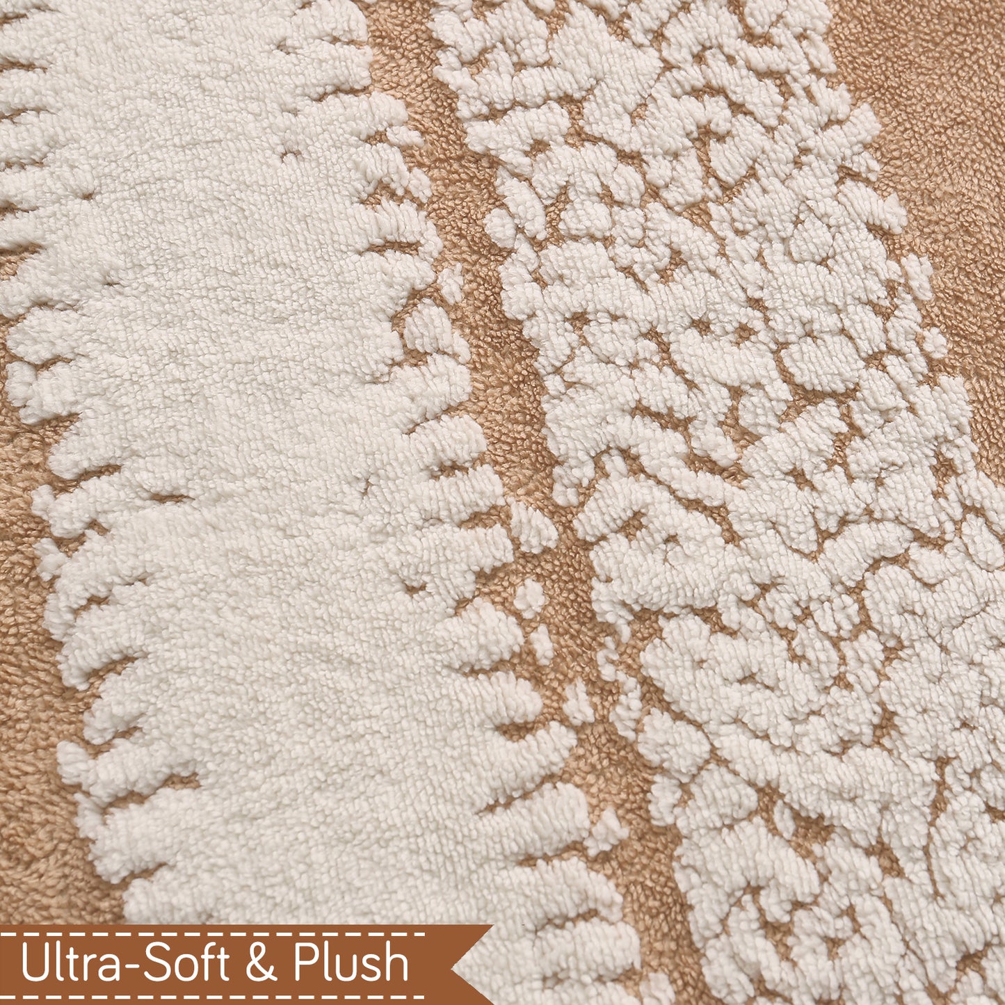 Luxury Wavy Plush Anti-Slip Sofa Cover Mats - Desert Brown