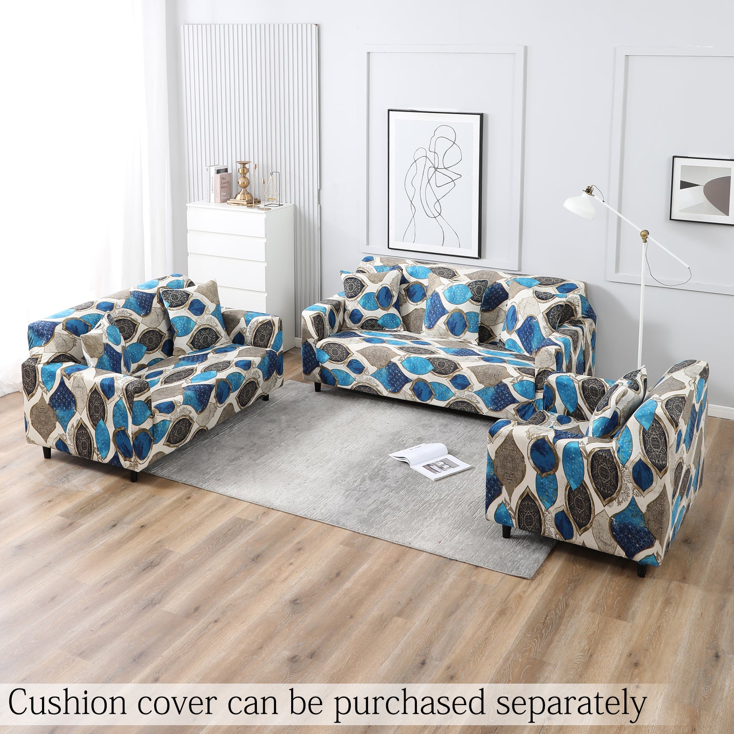 Egyptian Art Print elastic sofa cover sets for 1,2,3,4,5 & 7 seater sofas