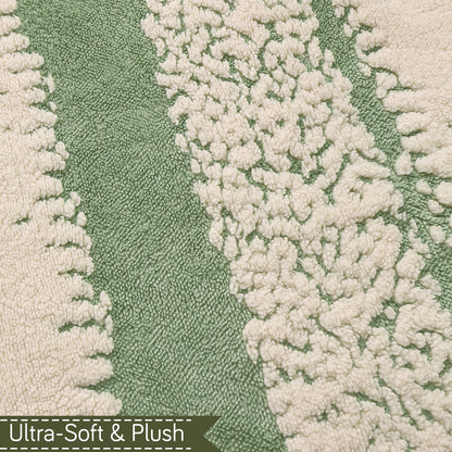 Luxury Wavy Plush Anti-Slip Sofa Cover Mats - Pistachio Green