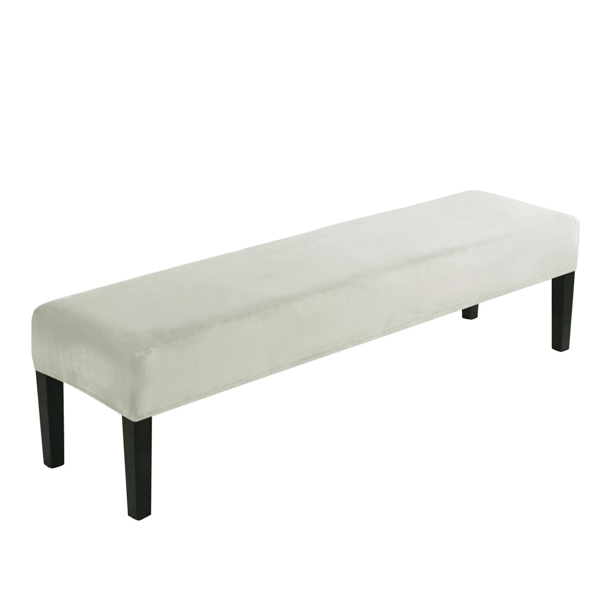 Elastic Fitted Dining Bench Cover, Beige