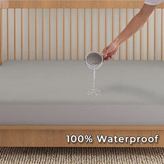 Terry Cotton Elastic Fitted Waterproof Mattress Protector, Grey